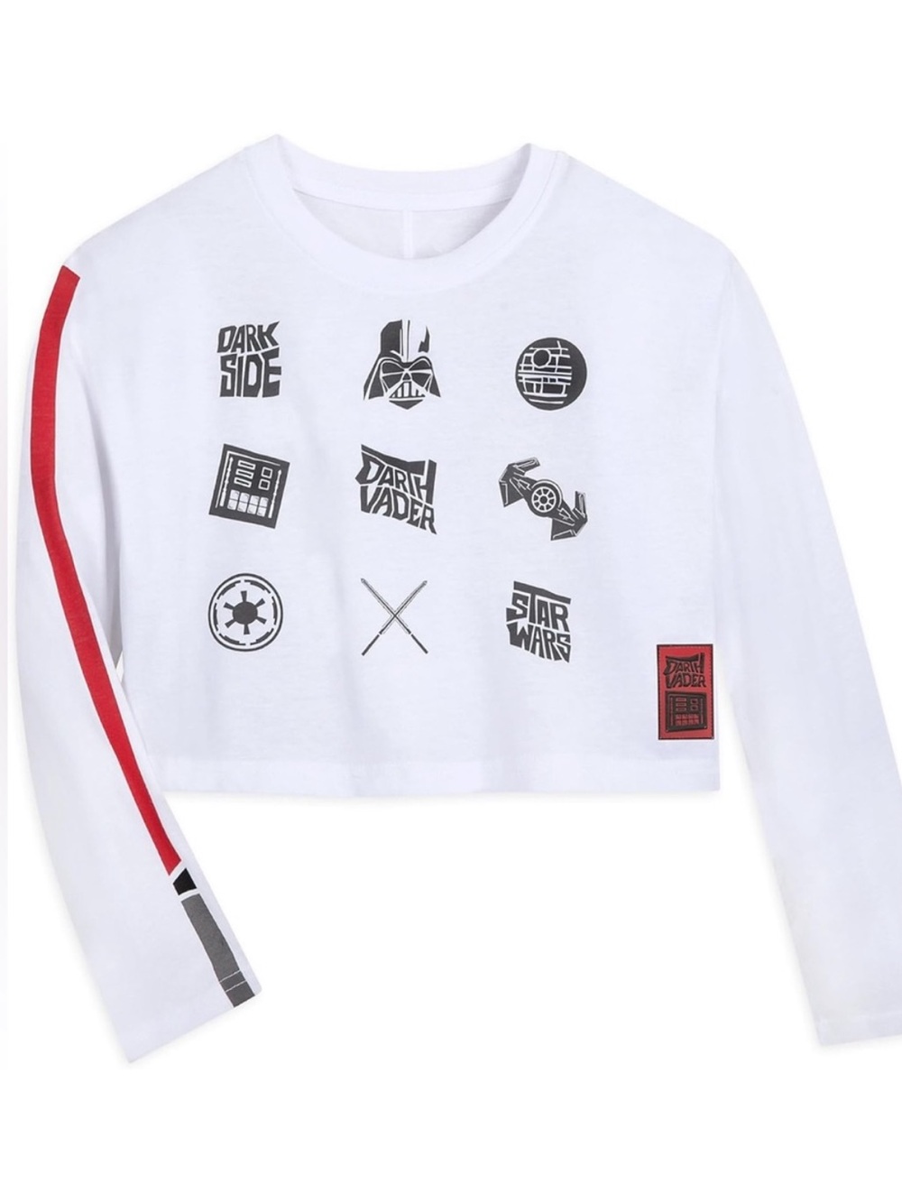 Disney Star Wars Girls' White Cropped Long-Sleeve NWT